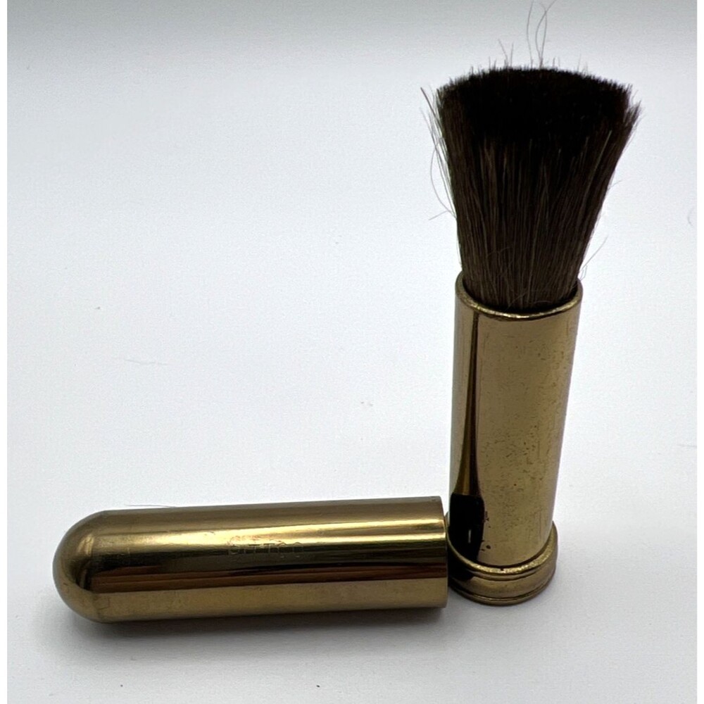Vintage Retractable "Lipstick" Lens Brush Encased In Brass By Bittco